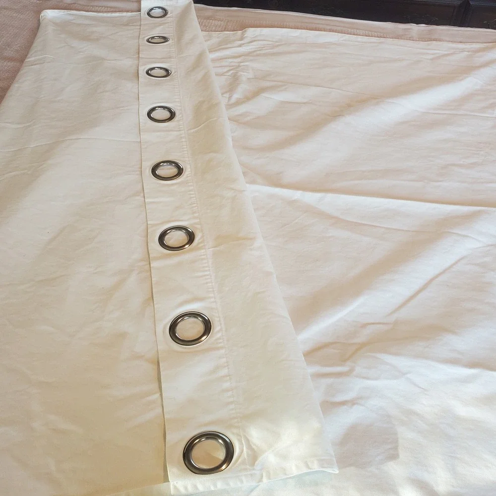 IKEA Merete White Cotton Grommet Curtain Panel 53x91 Heavyweight Twill Scandi
